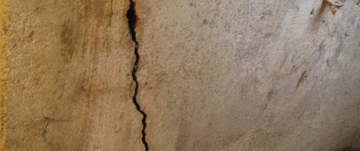 Large foundation wall crack showing signs you may need waterproofing services